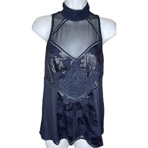 Haute Hppie Black Silk Halter Blouse Size XS NWT